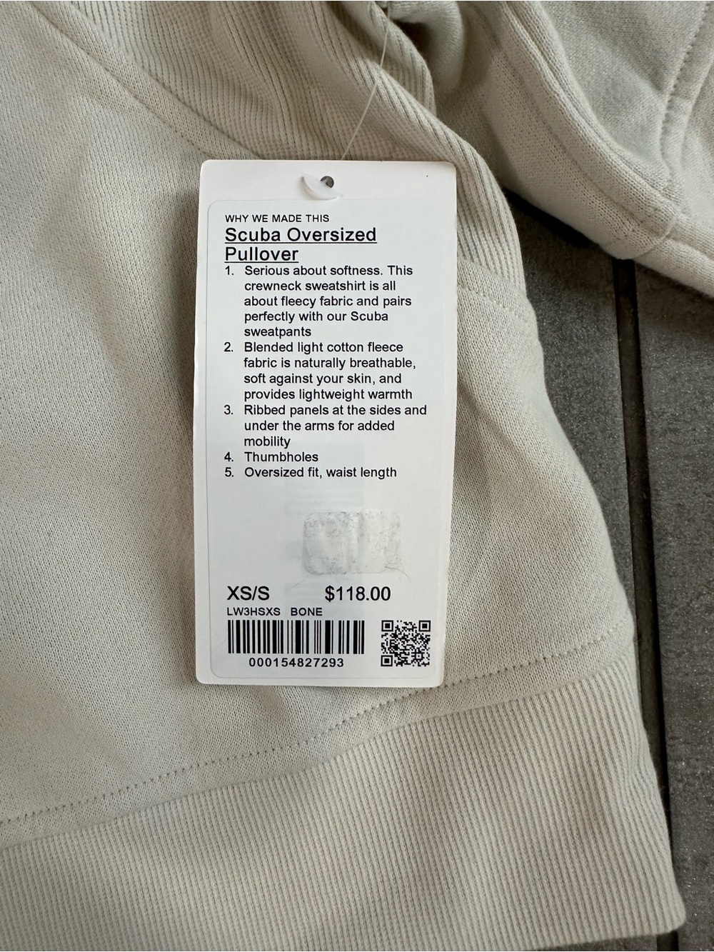 lululemon athletica Cream Embossed Logo Crewneck Sweatshirt - Picture 3 of 5